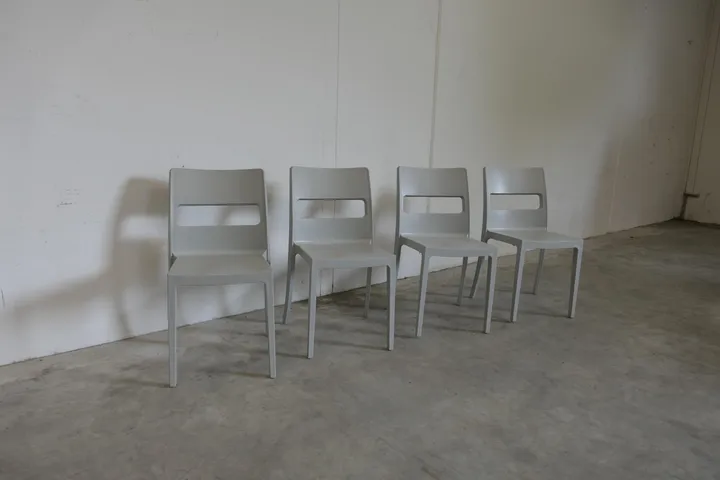 4x Esszimmerstuhl, Kunststoff